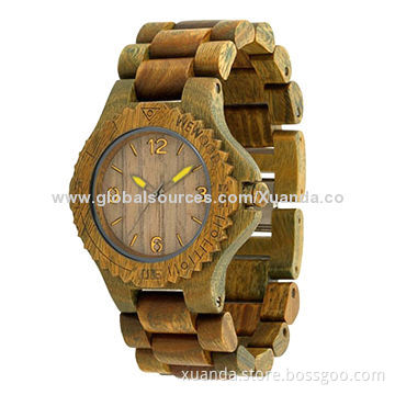Men's wooden watch, natural green sandal wood, hottest seller for America